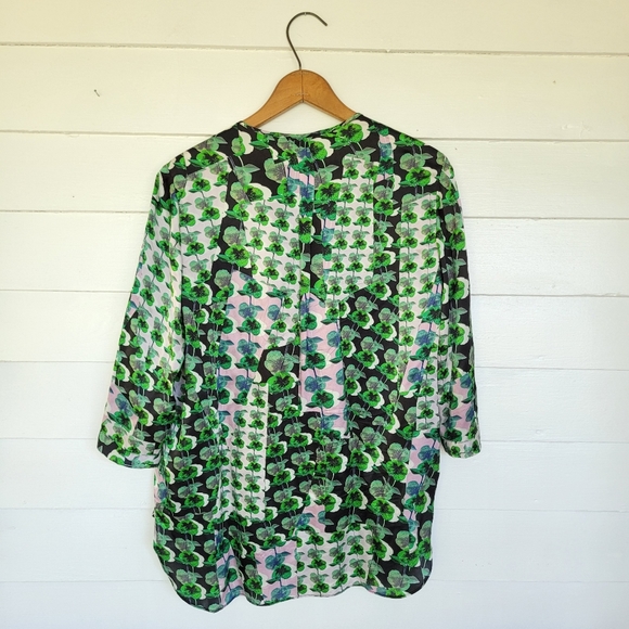 Gerard Darel Silk Floral Blouse Size 40 (US 8) - Picture 7 of 9